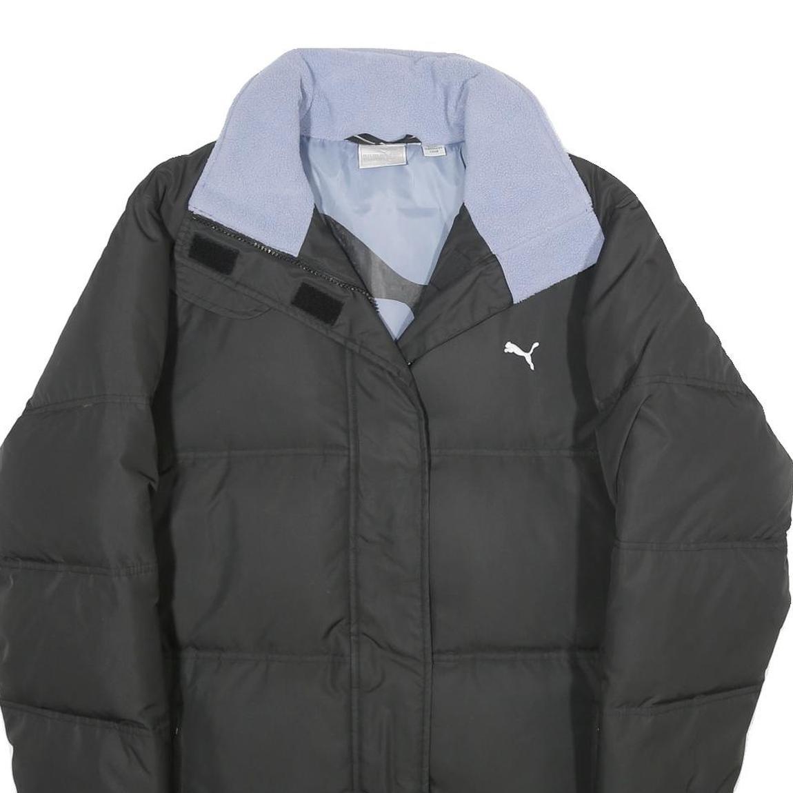 PUMA Womens Black Athletic Jacket UK 12 Zip Fleece Collar Warm Lightweight