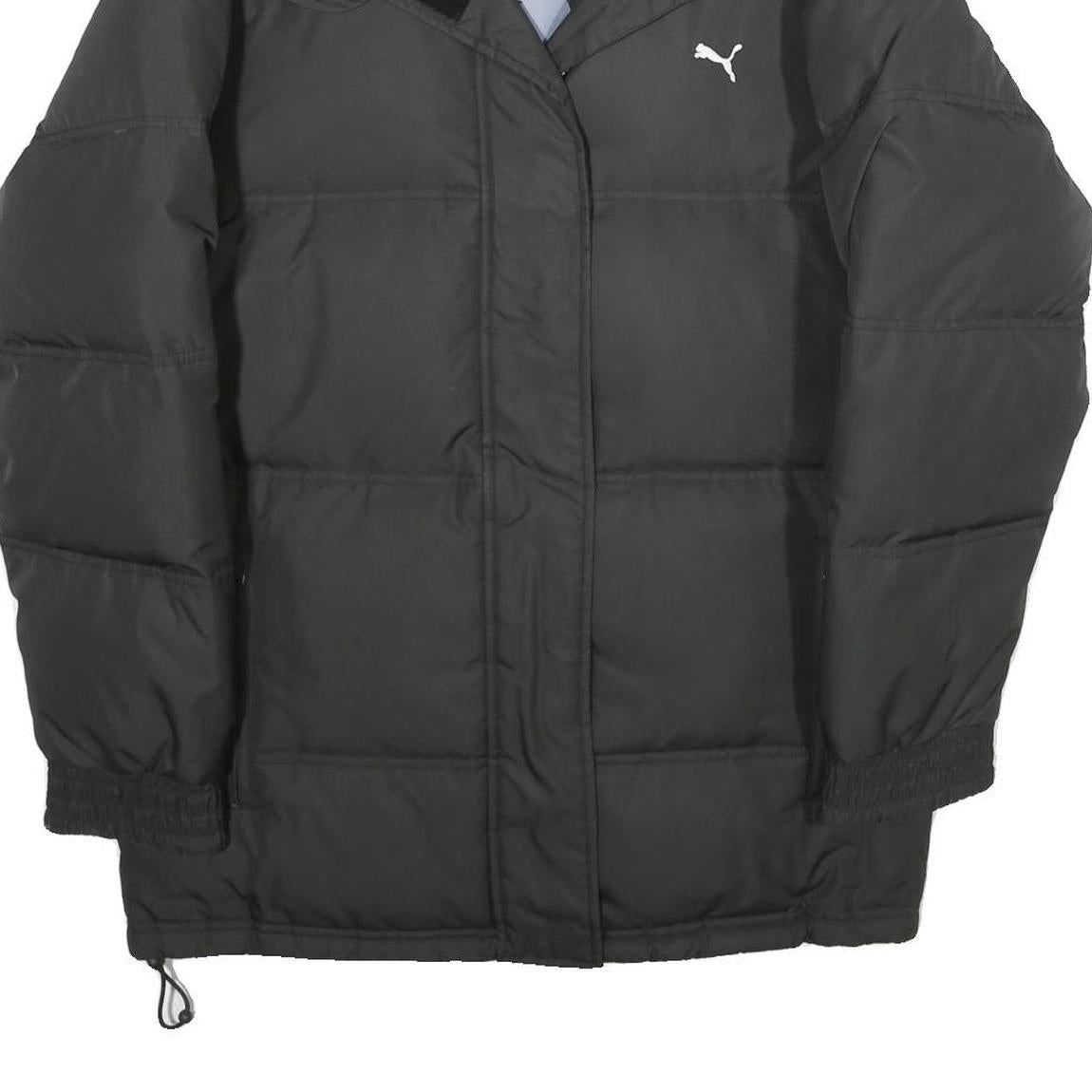 PUMA Womens Black Athletic Jacket UK 12 Zip Fleece Collar Warm Lightweight