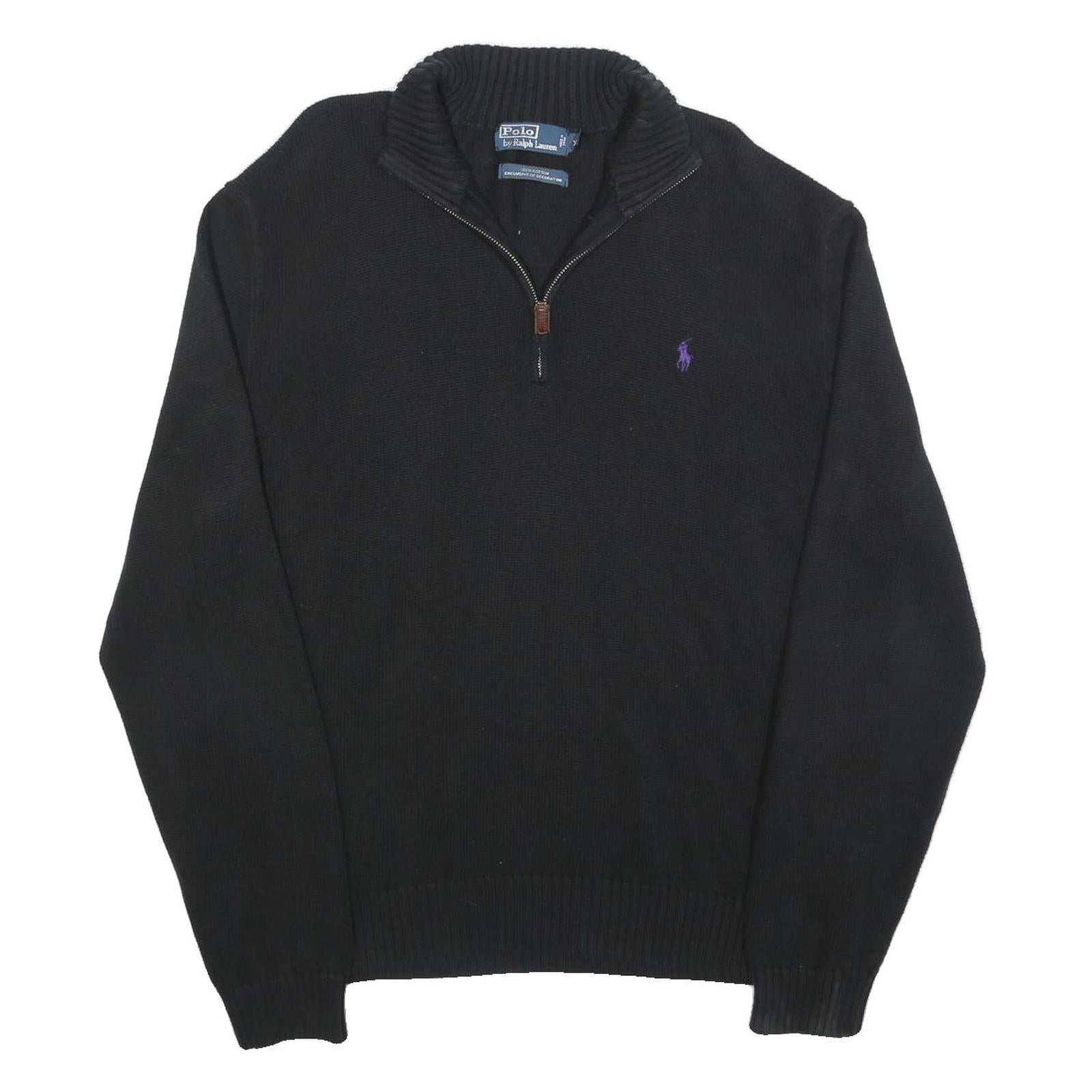 POLO RALPH LAUREN Mens Black Cotton Patterned Pullover Crew Neck Basic Knit XL