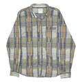 LEVI'S Mens Blue & Beige Cotton Plaid Shirt L Casual Check Long Sleeve