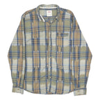 LEVI'S Mens Blue & Beige Cotton Plaid Shirt L Casual Check Long Sleeve