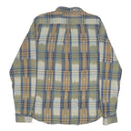 LEVI'S Mens Blue & Beige Cotton Plaid Shirt L Casual Check Long Sleeve