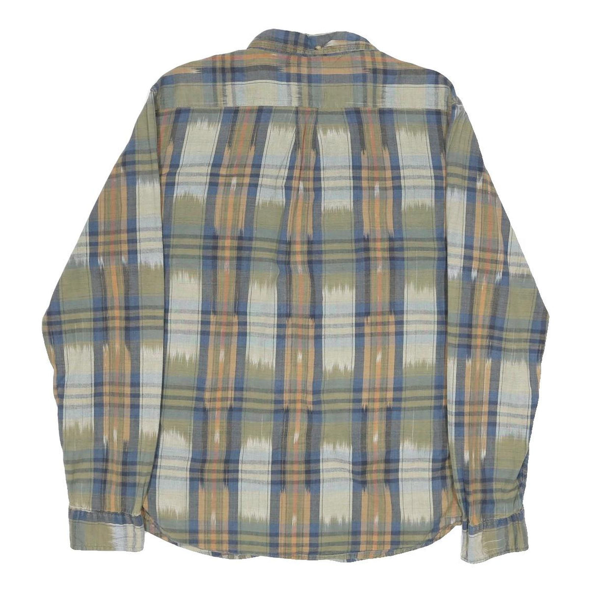 LEVI'S Mens Blue & Beige Cotton Plaid Shirt L Casual Check Long Sleeve