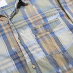 LEVI'S Mens Blue & Beige Cotton Plaid Shirt L Casual Check Long Sleeve