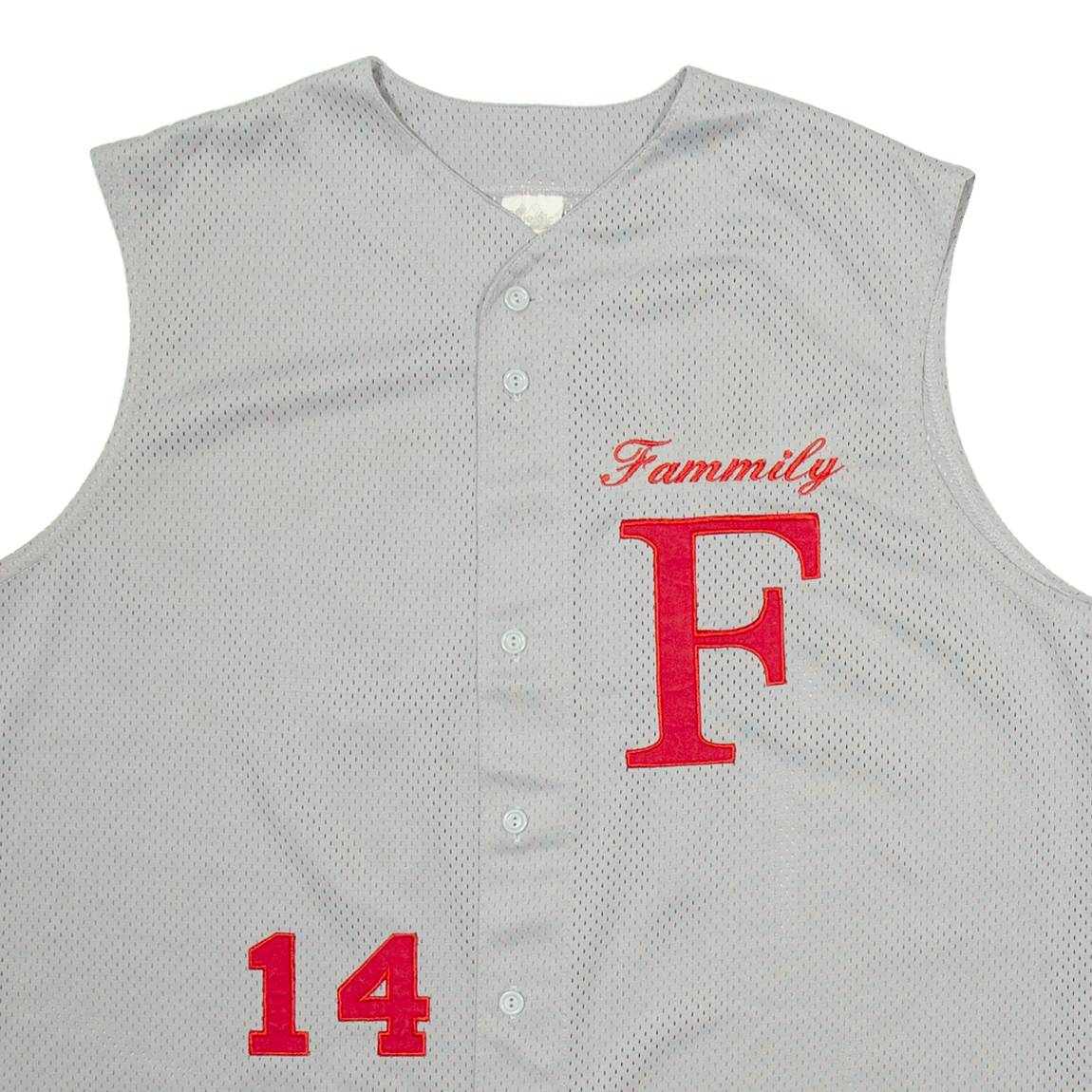 MAJESTIC Fammily 14 Mens Jersey Grey Sleeveless Button Neck XL