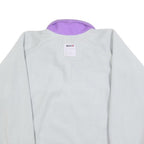 Womens White & Lilac Colourblock Zip Up Polyester Fleece Jacket L Casual