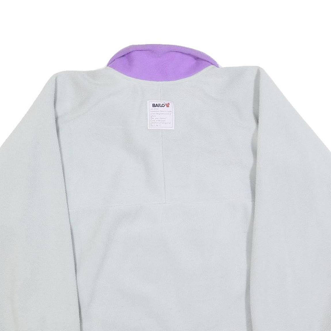 Womens White & Lilac Colourblock Zip Up Polyester Fleece Jacket L Casual