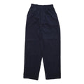 Womens Cotton Blend Navy Relaxed Straight Leg Trousers W22 L26 Comfortable