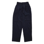 Womens Cotton Blend Navy Relaxed Straight Leg Trousers W22 L26 Comfortable
