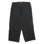 GH BASS & CO Womens Black Cotton Cargo Shorts M W28 Casual Pocketed Drawstring