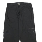 GH BASS & CO Womens Black Cotton Cargo Shorts M W28 Casual Pocketed Drawstring