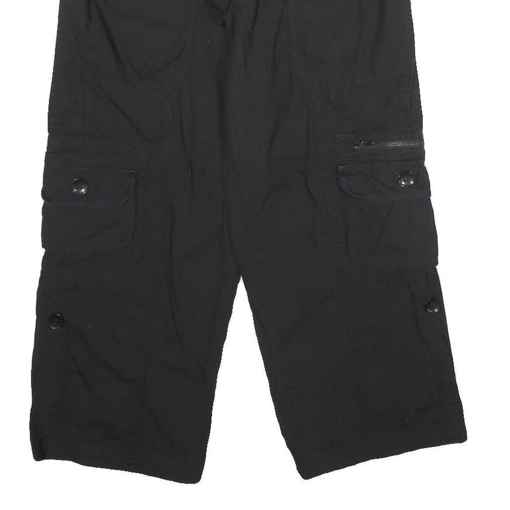 GH BASS & CO Womens Black Cotton Cargo Shorts M W28 Casual Pocketed Drawstring