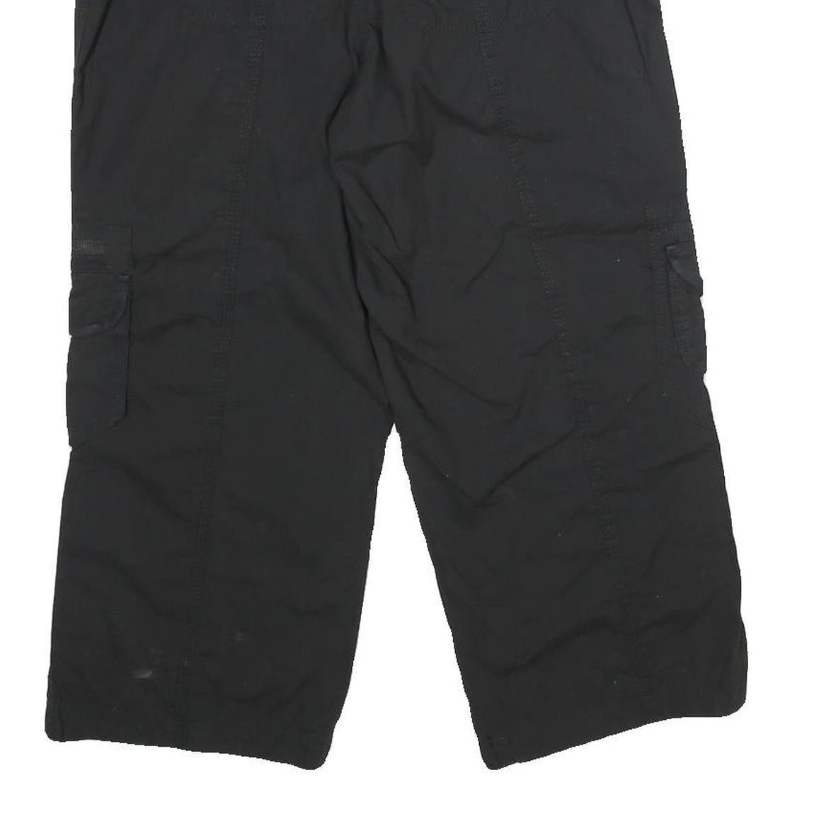 GH BASS & CO Womens Black Cotton Cargo Shorts M W28 Casual Pocketed Drawstring