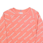 CHAMPION Womens Peach Sweatshirt Crew Neck L Cotton Blend Pullover Casual