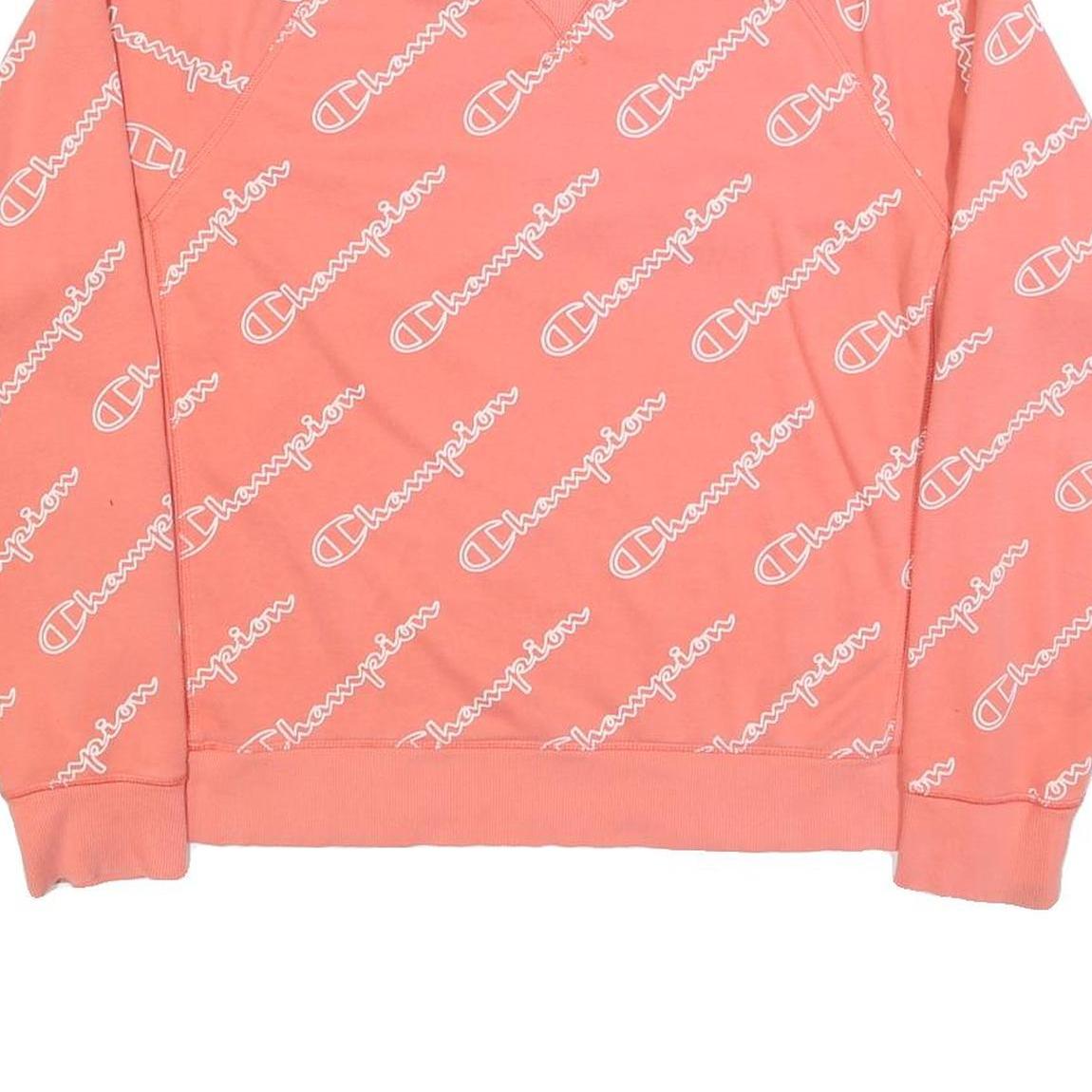 CHAMPION Womens Peach Sweatshirt Crew Neck L Cotton Blend Pullover Casual