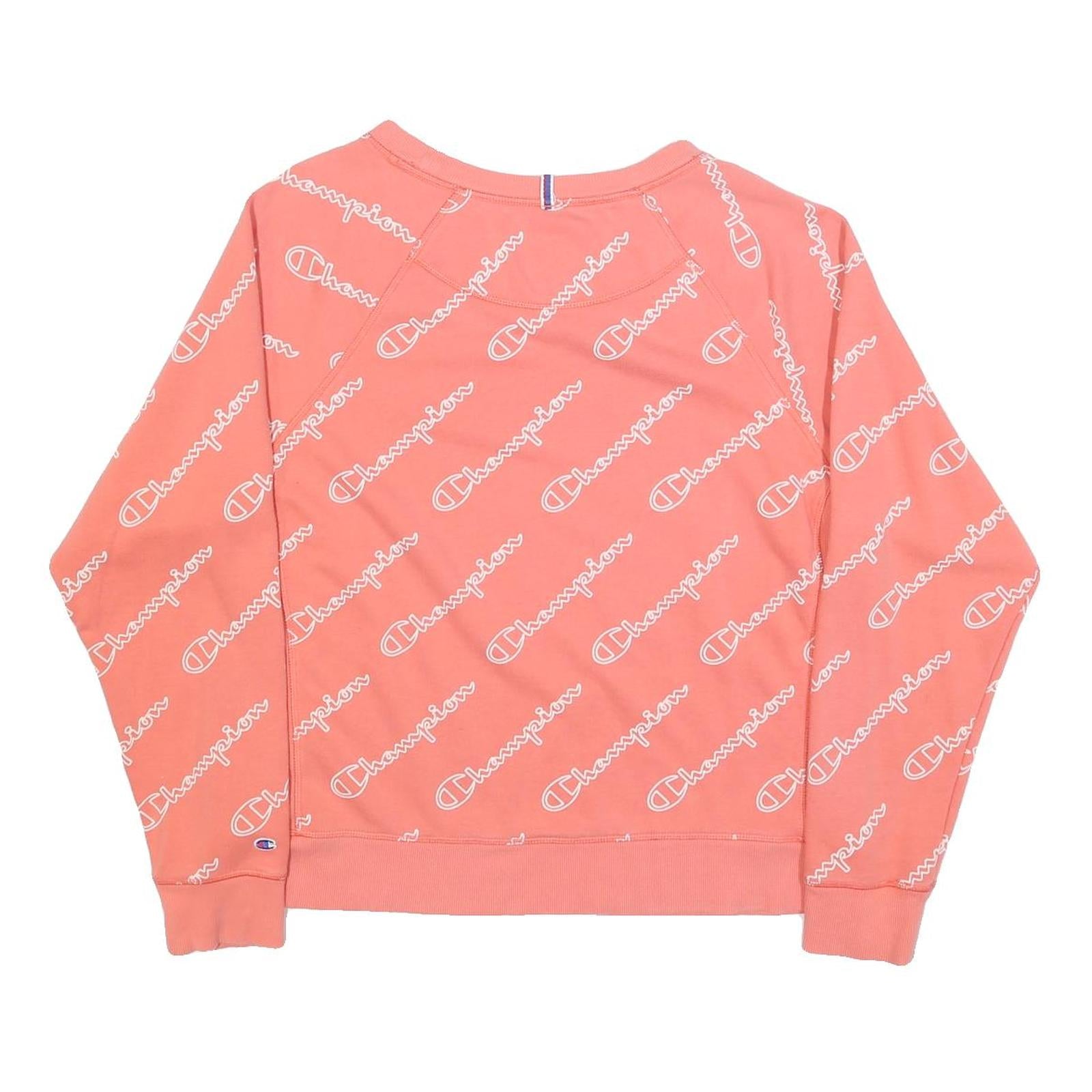 CHAMPION Womens Peach Sweatshirt Crew Neck L Cotton Blend Pullover Casual