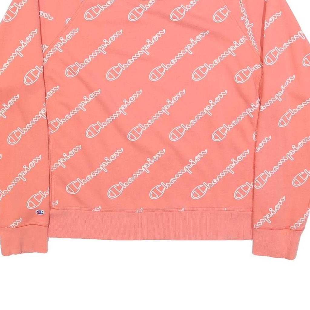 CHAMPION Womens Peach Sweatshirt Crew Neck L Cotton Blend Pullover Casual