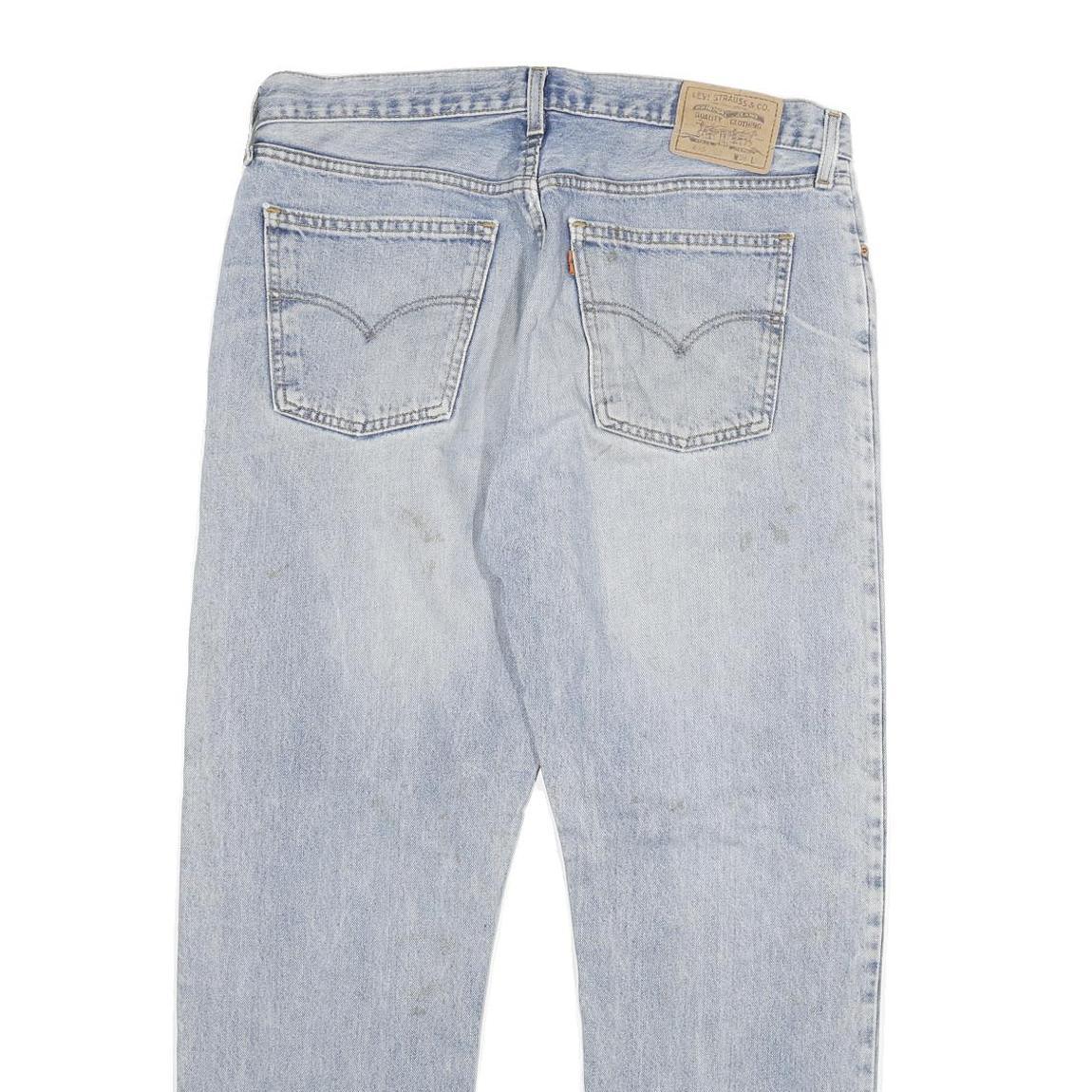 LEVI'S 615 02 Mens Jeans Light Blue Regular Straight Denim W35 L29 Zip Cotton