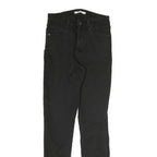 LEVI'S 721 Womens Slim Black Denim Raw Zip Jeans W28 L29 Stylish Stretch