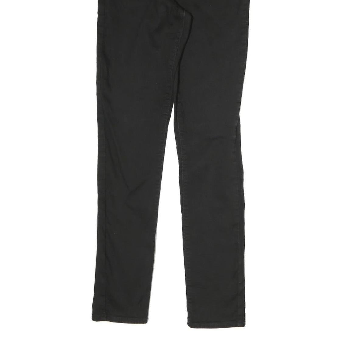 LEVI'S 721 Womens Slim Black Denim Raw Zip Jeans W28 L29 Stylish Stretch