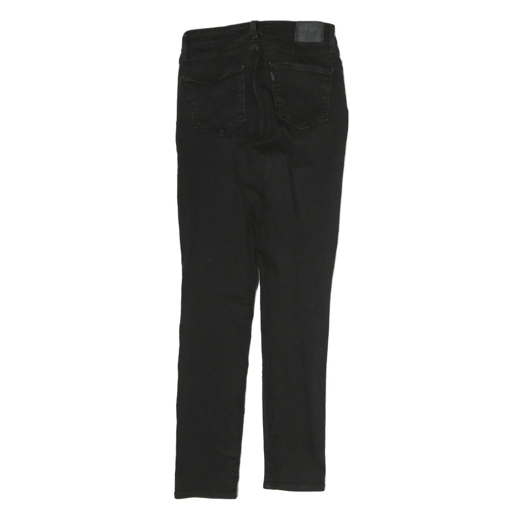 LEVI'S 721 Womens Slim Black Denim Raw Zip Jeans W28 L29 Stylish Stretch