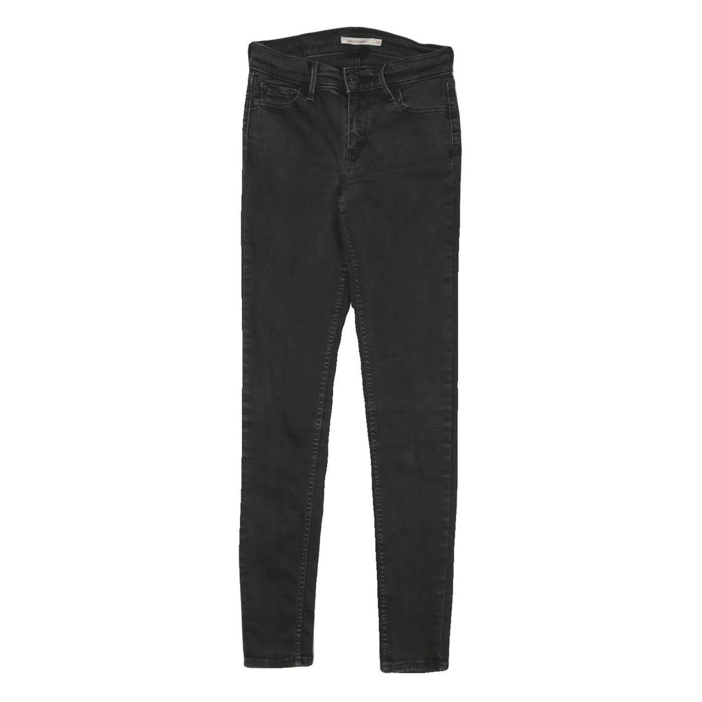 LEVI'S 710 Womens Jeans Black Slim Skinny Denim W24 L29 Stretch Zip Fastening