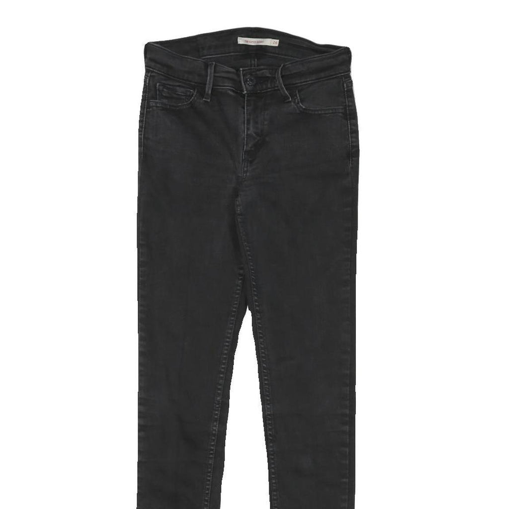 LEVI'S 710 Womens Jeans Black Slim Skinny Denim W24 L29 Stretch Zip Fastening