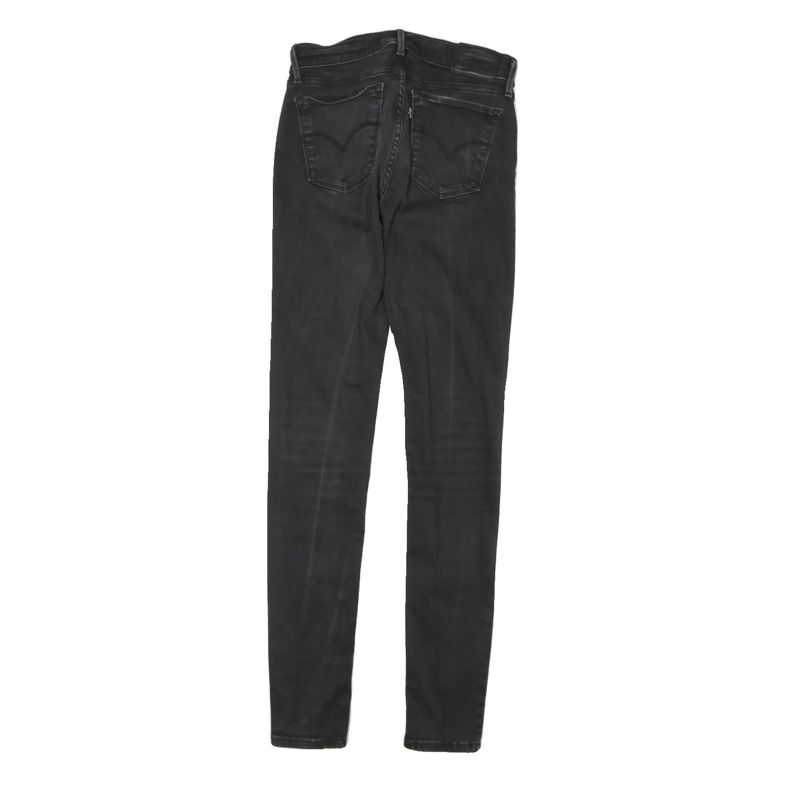 LEVI'S 710 Womens Jeans Black Slim Skinny Denim W24 L29 Stretch Zip Fastening