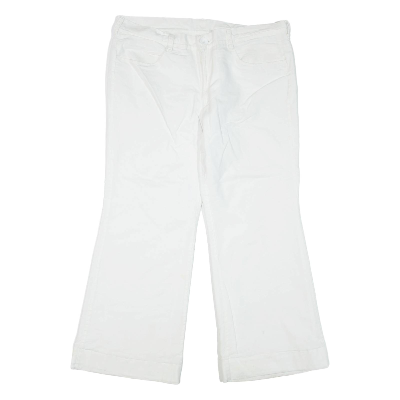Womens Trousers White Regular Flared W36 L28