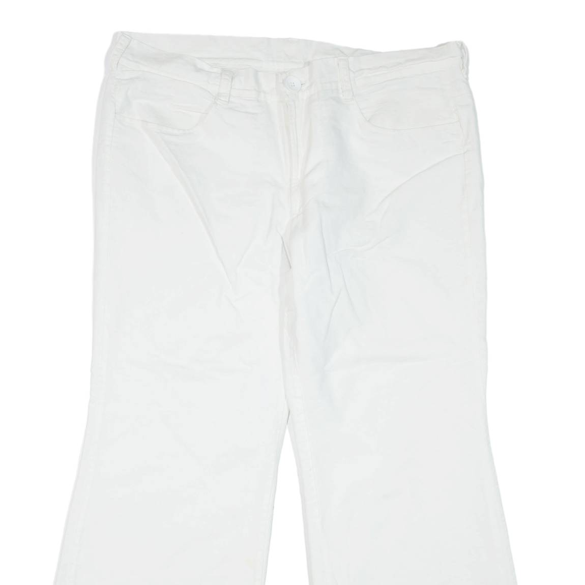 Womens Trousers White Regular Flared W36 L28