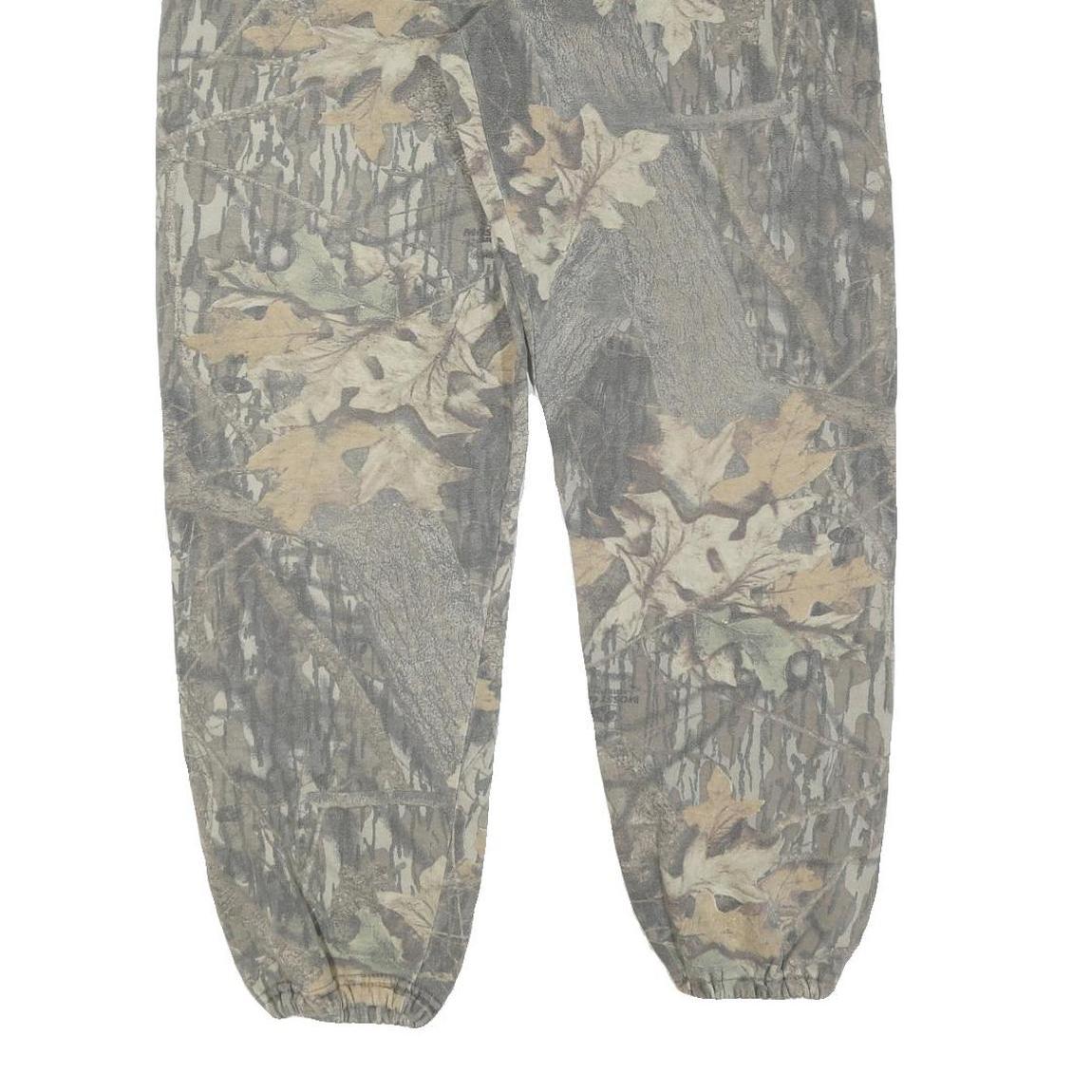 JERZEES Mens Joggers Green Camouflage XL W34 L32 Cotton Blend Relaxed Tapered