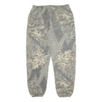 JERZEES Mens Joggers Green Camouflage XL W34 L32 Cotton Blend Relaxed Tapered