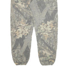 JERZEES Mens Joggers Green Camouflage XL W34 L32 Cotton Blend Relaxed Tapered