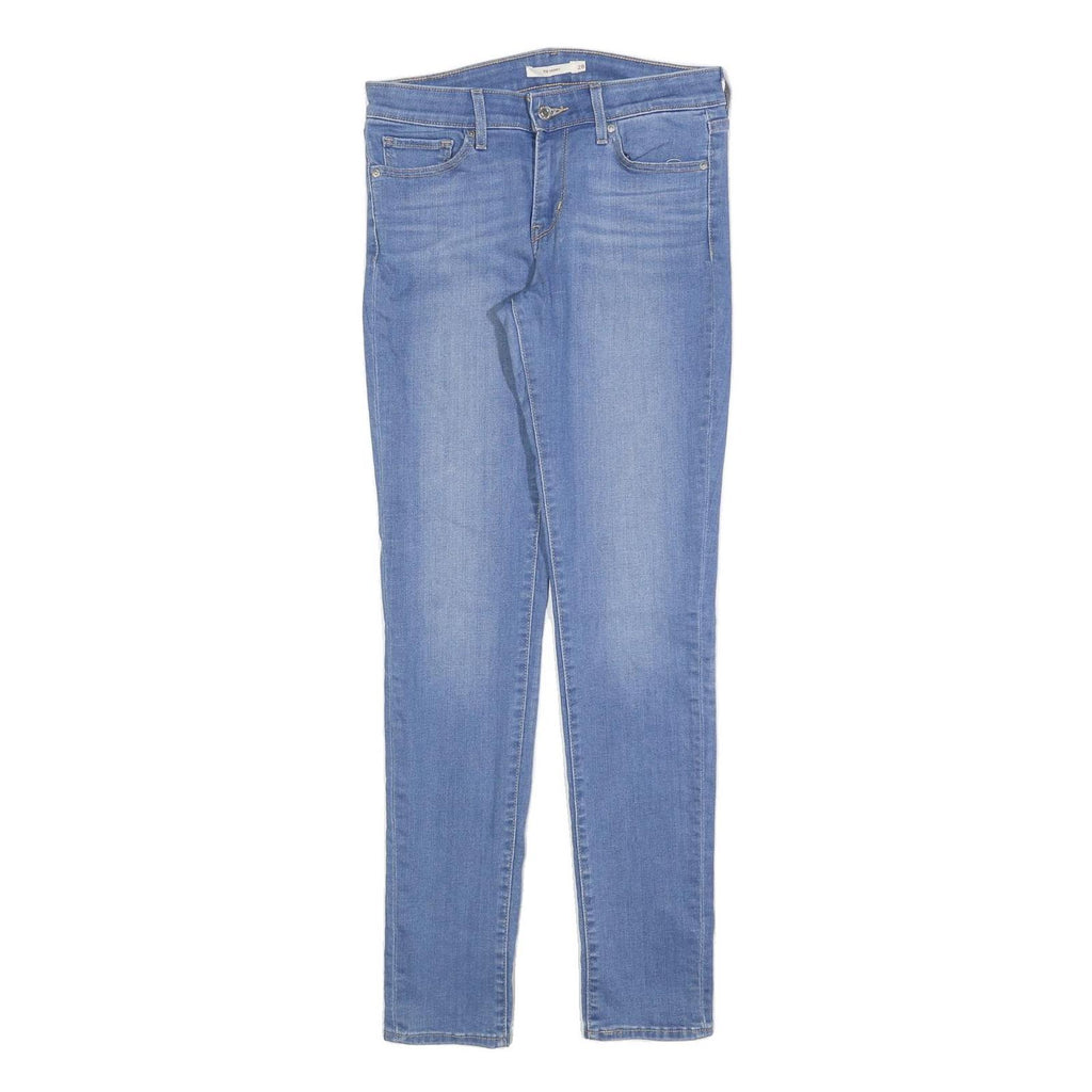 LEVI'S 711 Womens Slim Blue Denim Light W28 L32 Stretch Cotton Blend Jeans