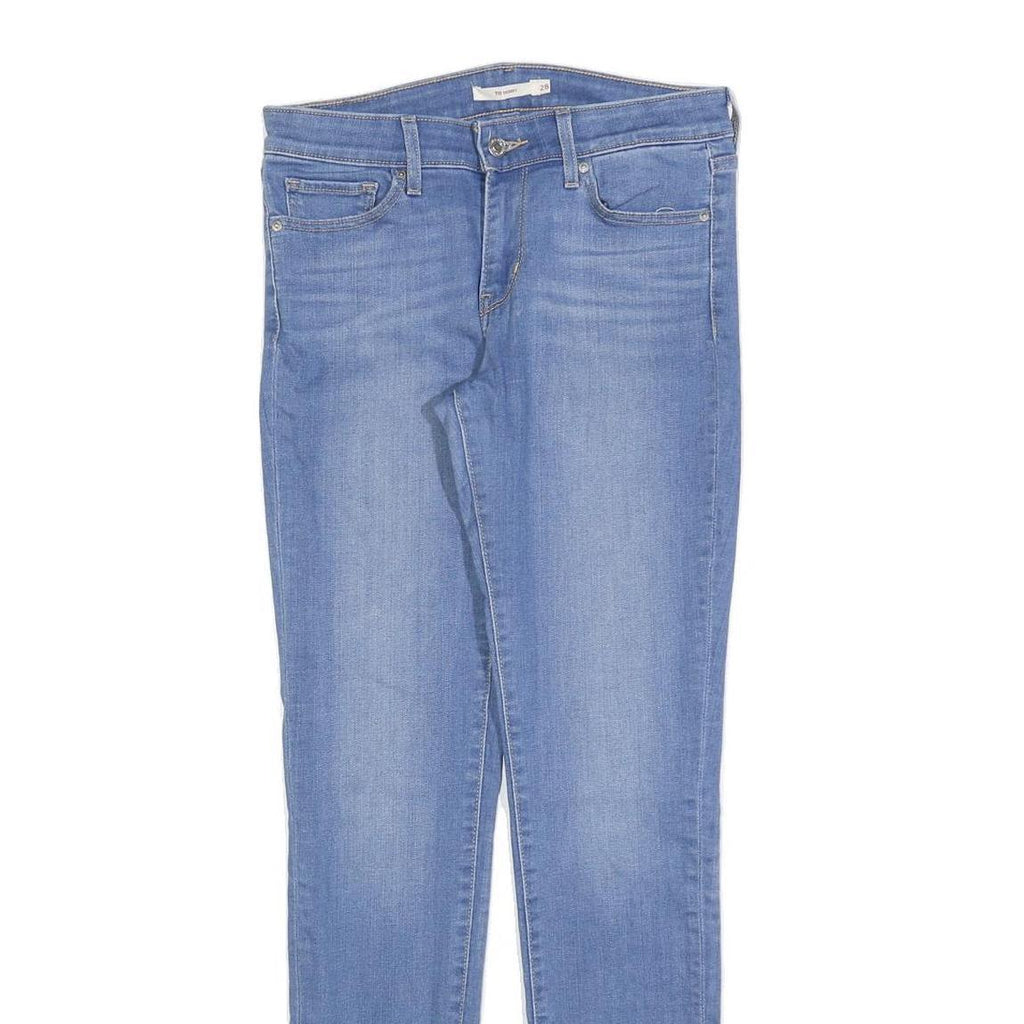 LEVI'S 711 Womens Slim Blue Denim Light W28 L32 Stretch Cotton Blend Jeans