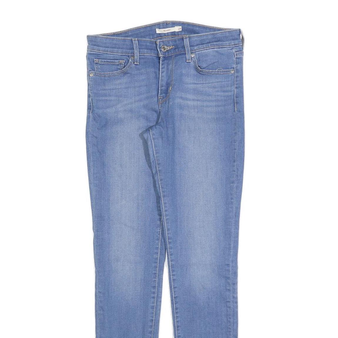 LEVI'S 711 Womens Slim Blue Denim Light W28 L32 Stretch Cotton Blend Jeans