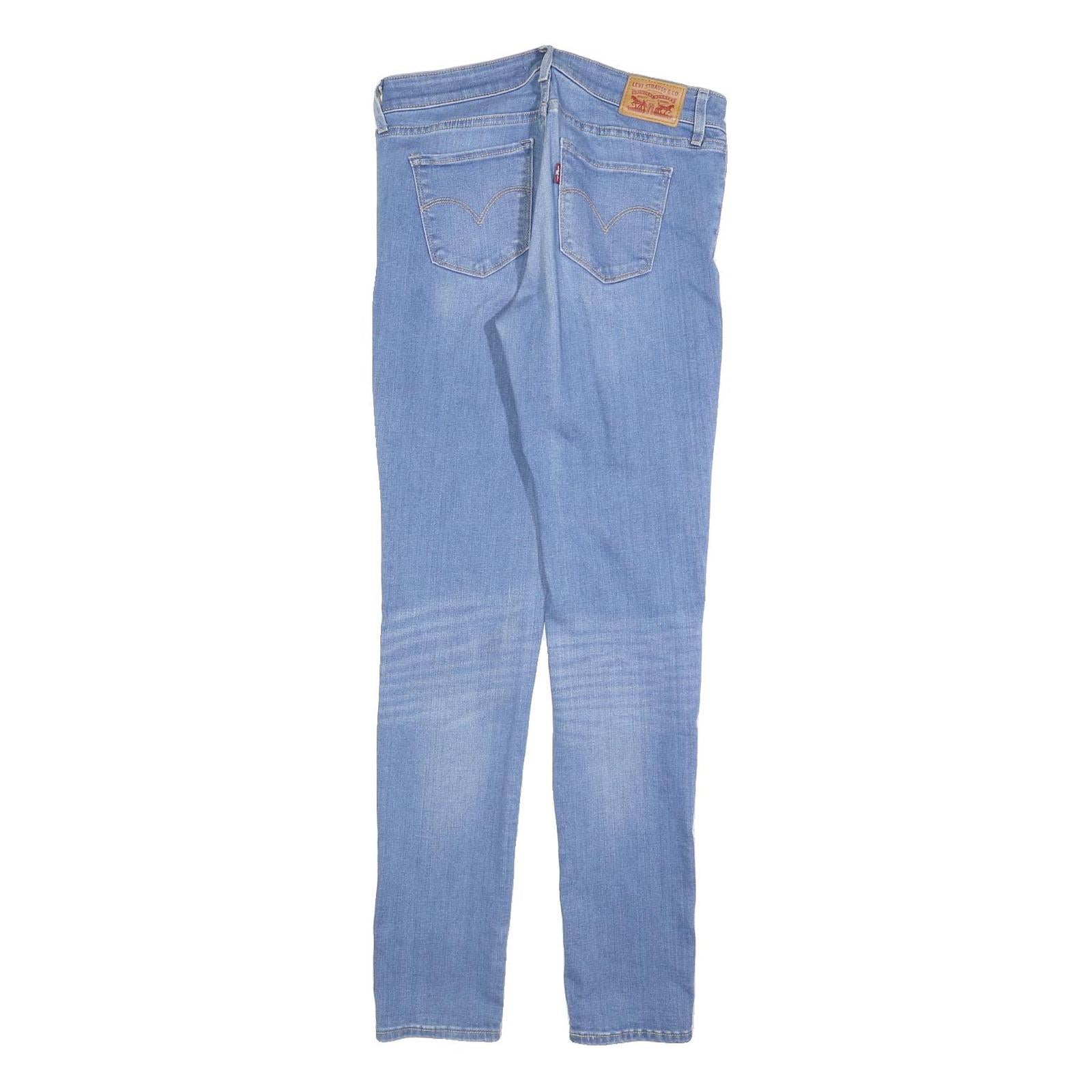 LEVI'S 711 Womens Slim Blue Denim Light W28 L32 Stretch Cotton Blend Jeans