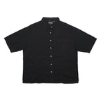CHASE AUTHENTICS Womens Black Plain Shirt XL Button Casual Cotton Relaxed Fit