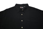 CHASE AUTHENTICS Womens Black Plain Shirt XL Button Casual Cotton Relaxed Fit