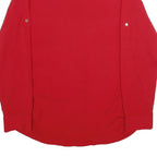 CALVIN KLEIN Womens Red Basic Long Sleeve Button Neck Top S Zipper Pockets