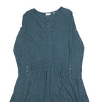 FAT FACE Womens Blue & White Polka Dot Day Dress Cotton Blend Long Sleeve UK 10