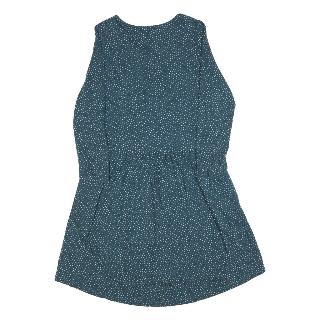 FAT FACE Womens Blue & White Polka Dot Day Dress Cotton Blend Long Sleeve UK 10