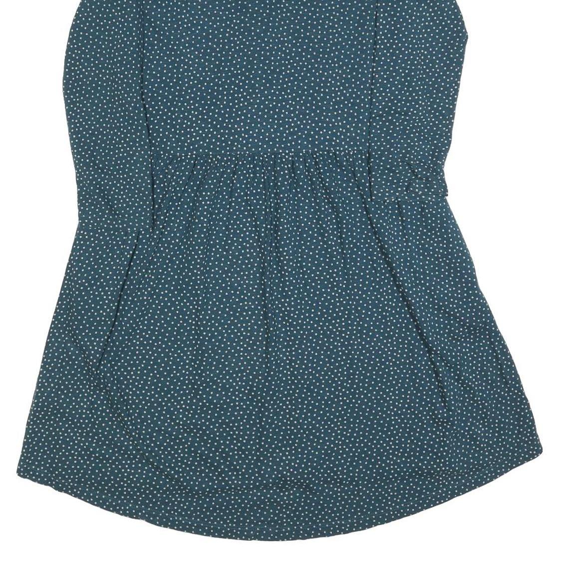 FAT FACE Womens Blue & White Polka Dot Day Dress Cotton Blend Long Sleeve UK 10