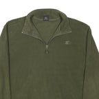 STARTER Mens Green Pullover Plain Crew Neck Basic Knit Jumper L Polyester Blend