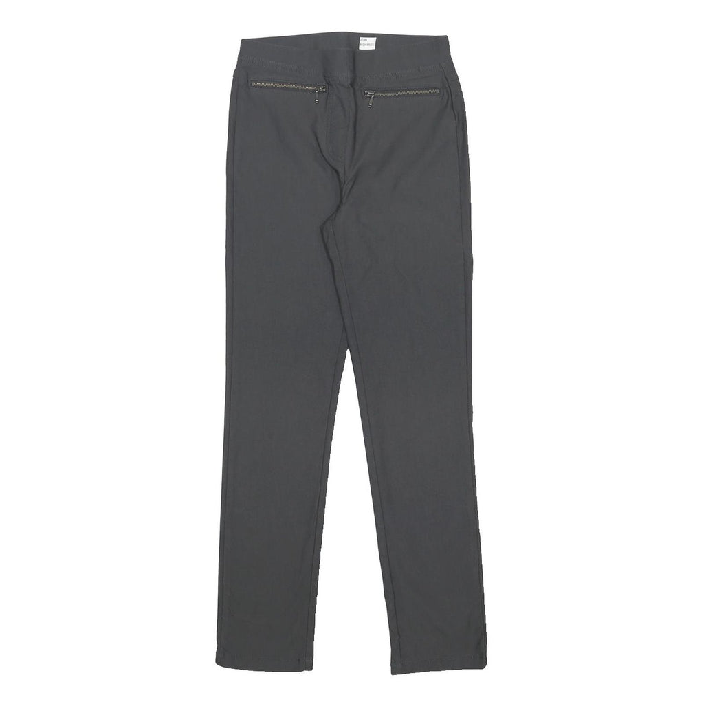 COTTON TRADERS Womens Grey Slim Skinny Woven Trousers W26 L29 Zip Pockets