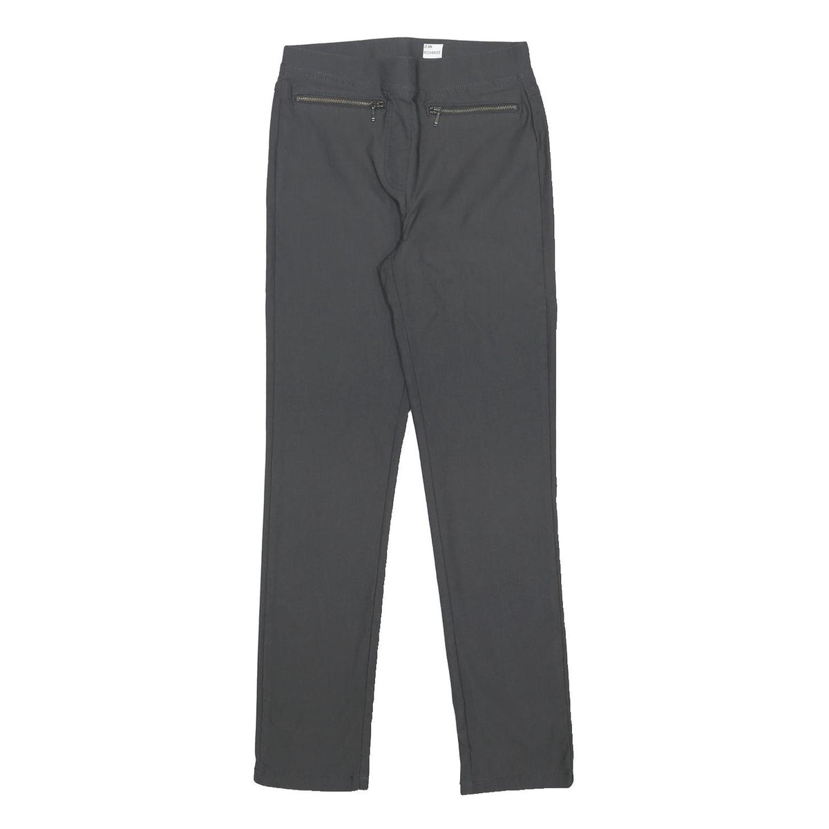 COTTON TRADERS Womens Grey Slim Skinny Woven Trousers W26 L29 Zip Pockets