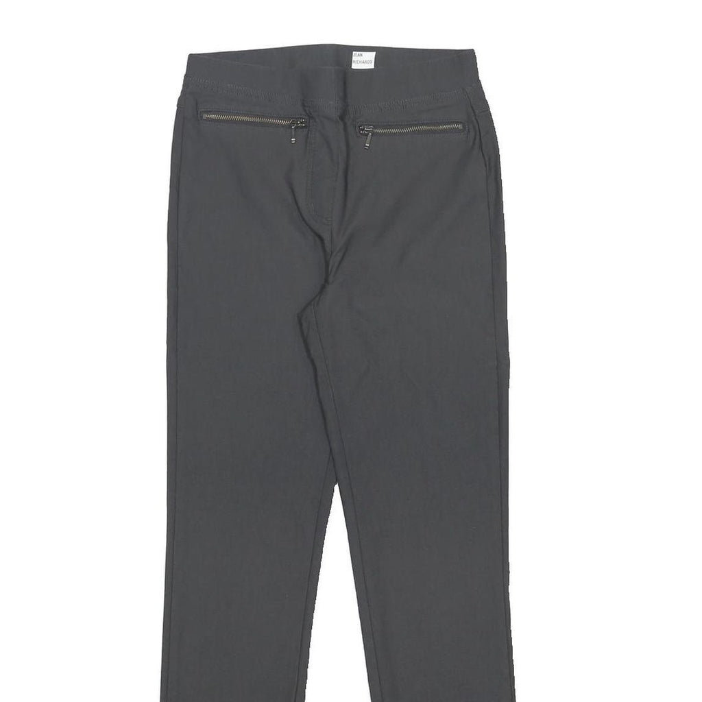 COTTON TRADERS Womens Grey Slim Skinny Woven Trousers W26 L29 Zip Pockets