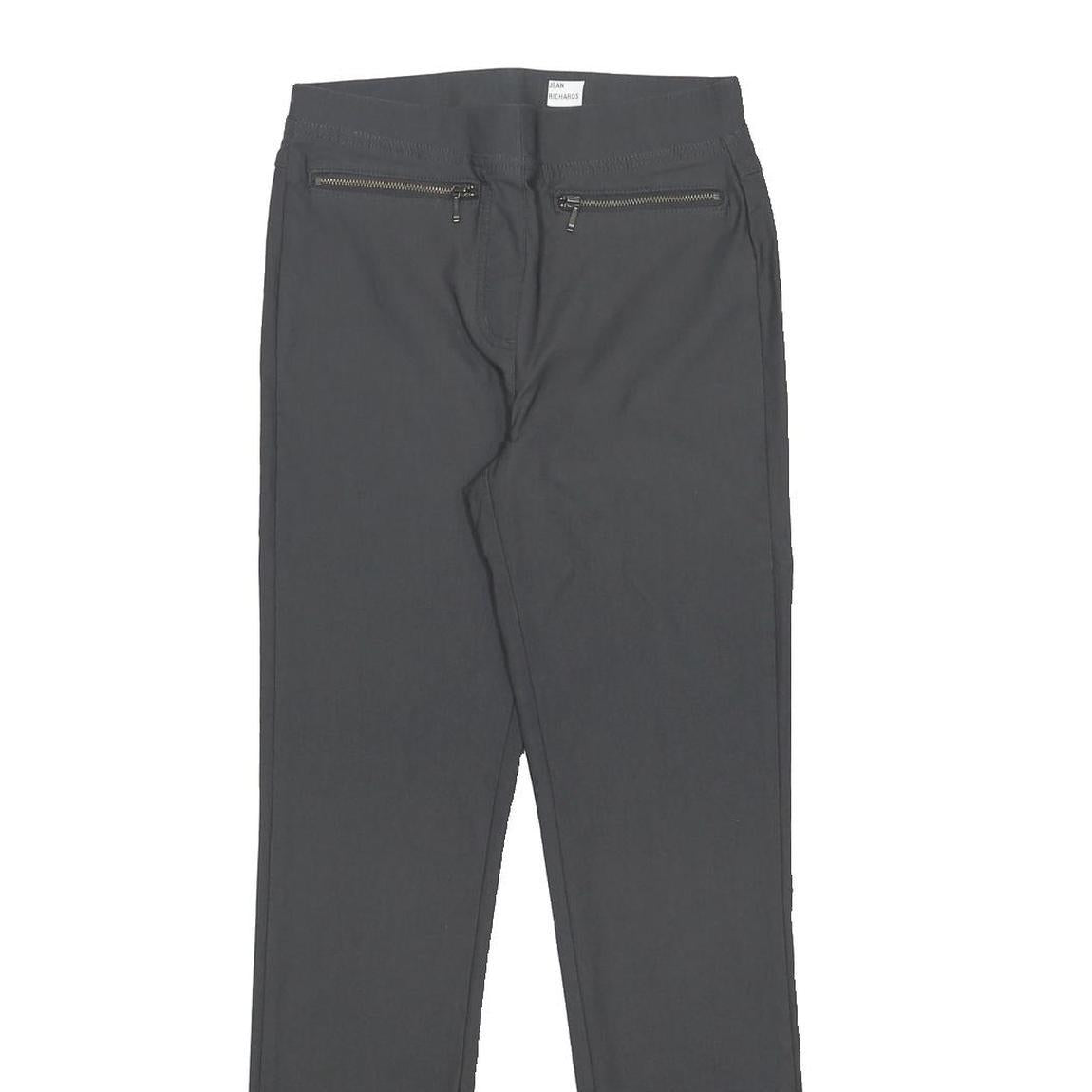COTTON TRADERS Womens Grey Slim Skinny Woven Trousers W26 L29 Zip Pockets