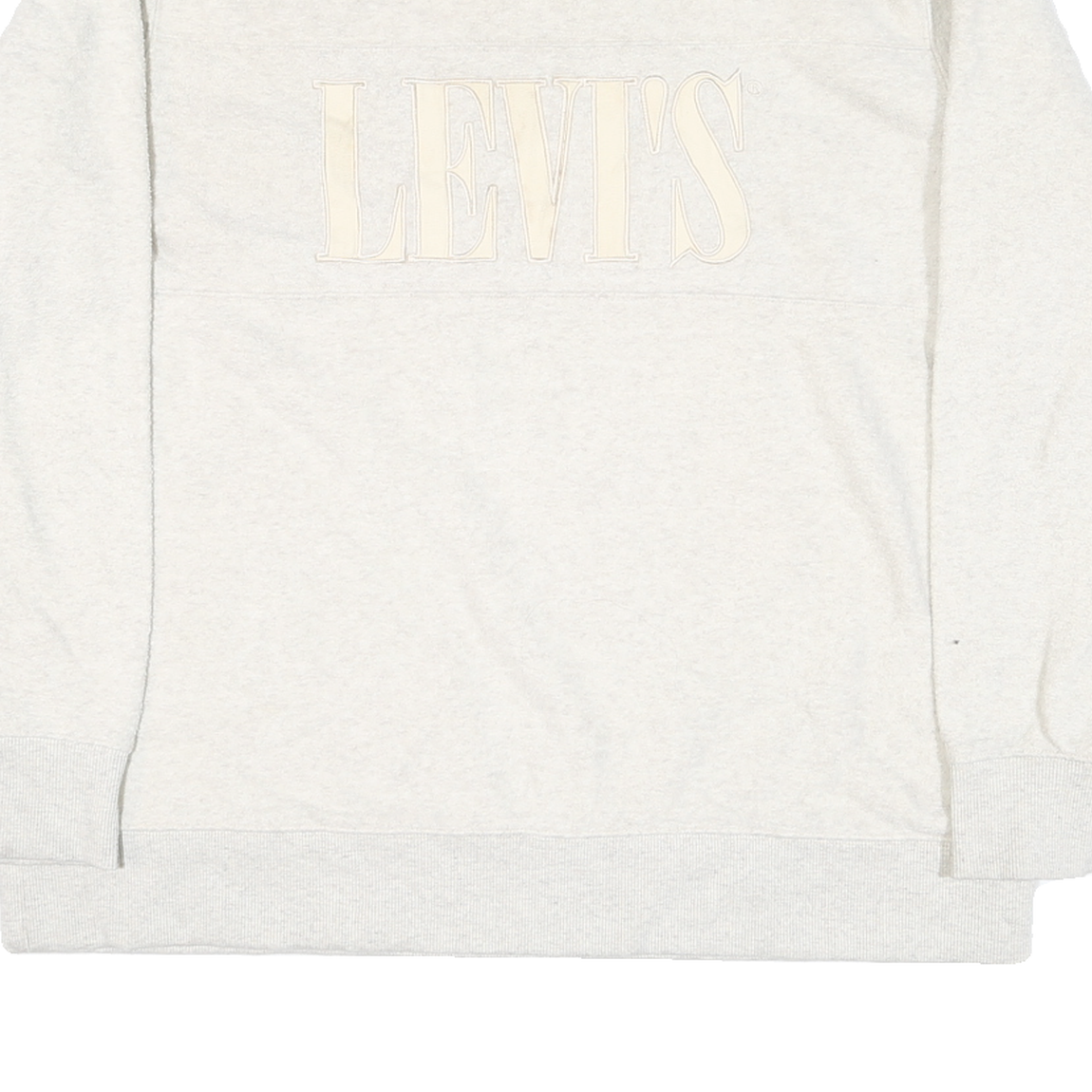 LEVI'S Womens Cream Jumper Pullover Plain Crew Neck Basic Knit XL Lightweight