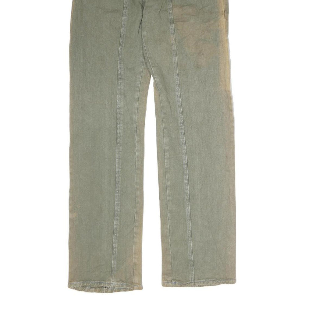 YANFENG JEANS Mens Regular Cotton Jeans Beige & Green W32 L33 Stylish Casual